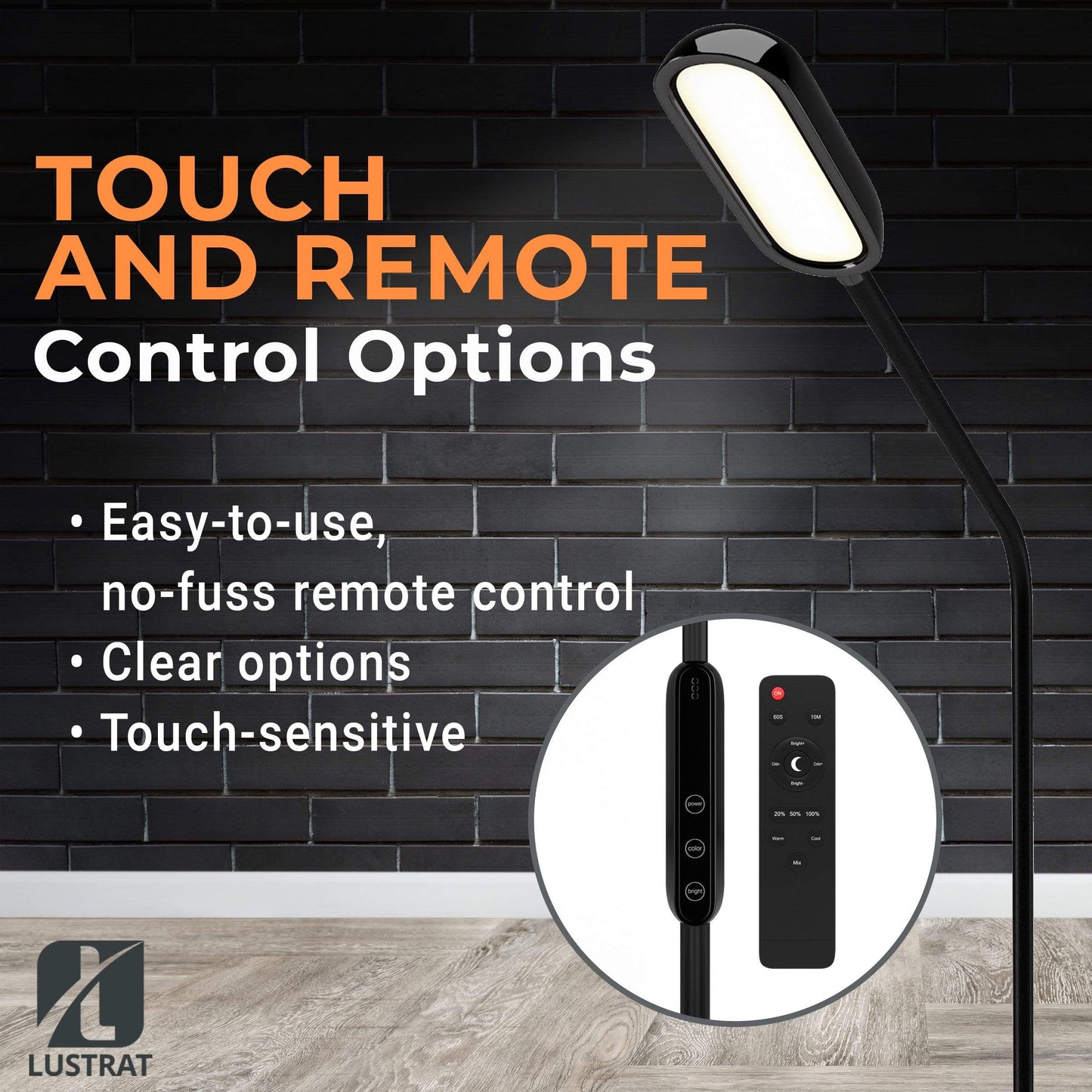 Dimmable Floor Lamp With Remote & Touch Control
