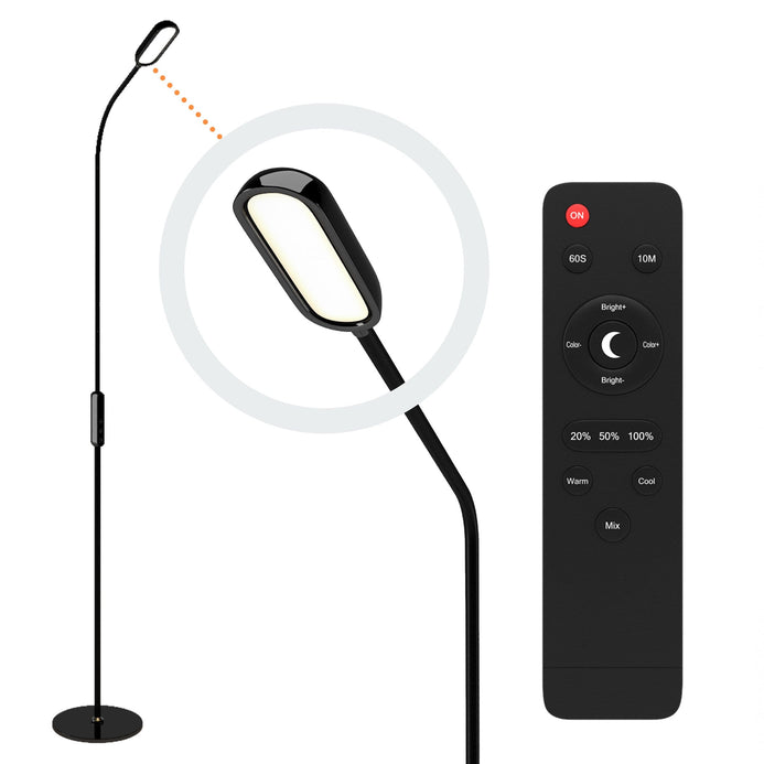 Gooseneck LED Floor Lamp With Remote Control & Flexible Neck