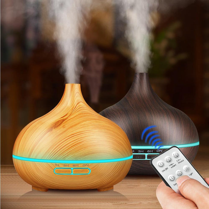 Etokfoks 1-Pieces 19.36 oz./550ML LED Electric Aroma Diffuser, Essential Oil Diffuser, Air Humidifier, Brown, Browns/Tans