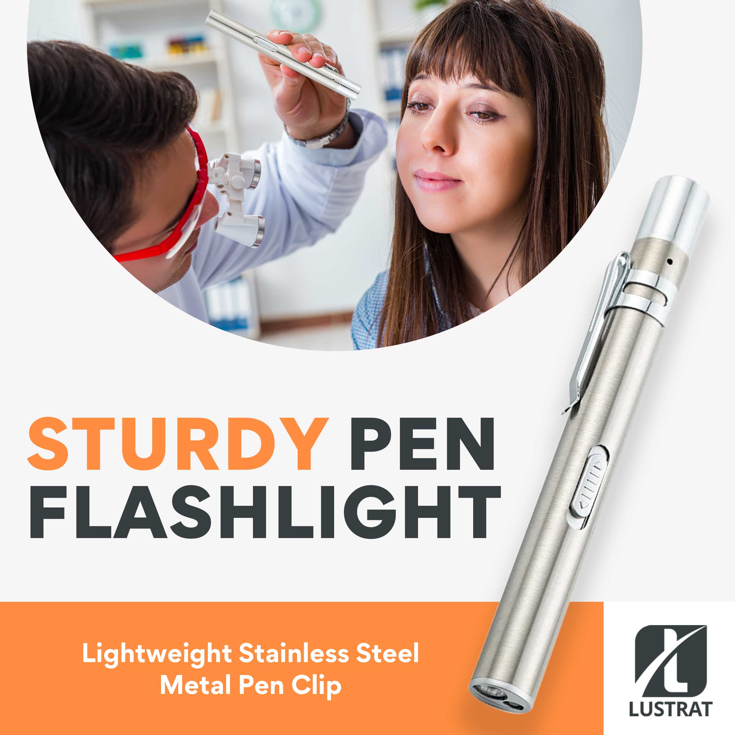 Tbest 2pcs 478 Lumens Ultra Bright Mini Pocket Pen Light,Tactical  Flashlight,Torch Flashlight with Clip for Medical Doctor Nurse Students  Powered by 2